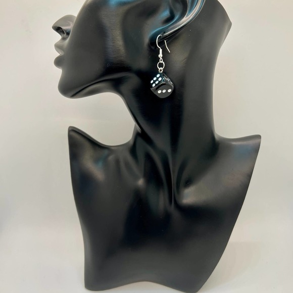 Dice Earrings - Las Vegas Earrings - Dangle Earrings - Retro Toy Earrings - Picture 9 of 10